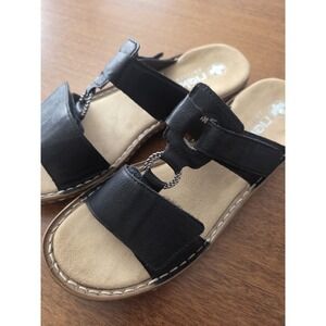 Rieker Regina Sandals Women's 40/9 Black Comfort Slide